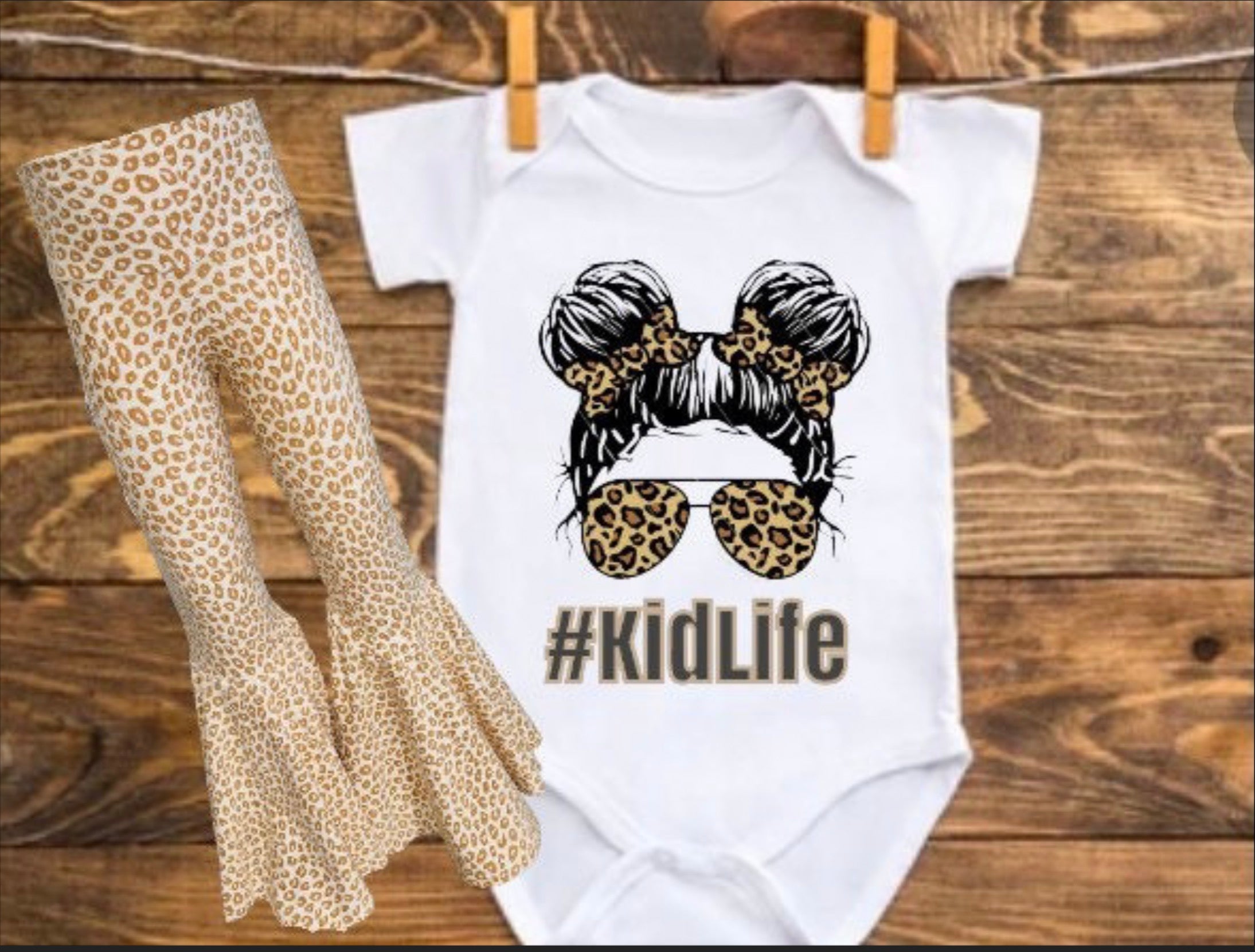 Cheetah Print Bell Bottom Outfit