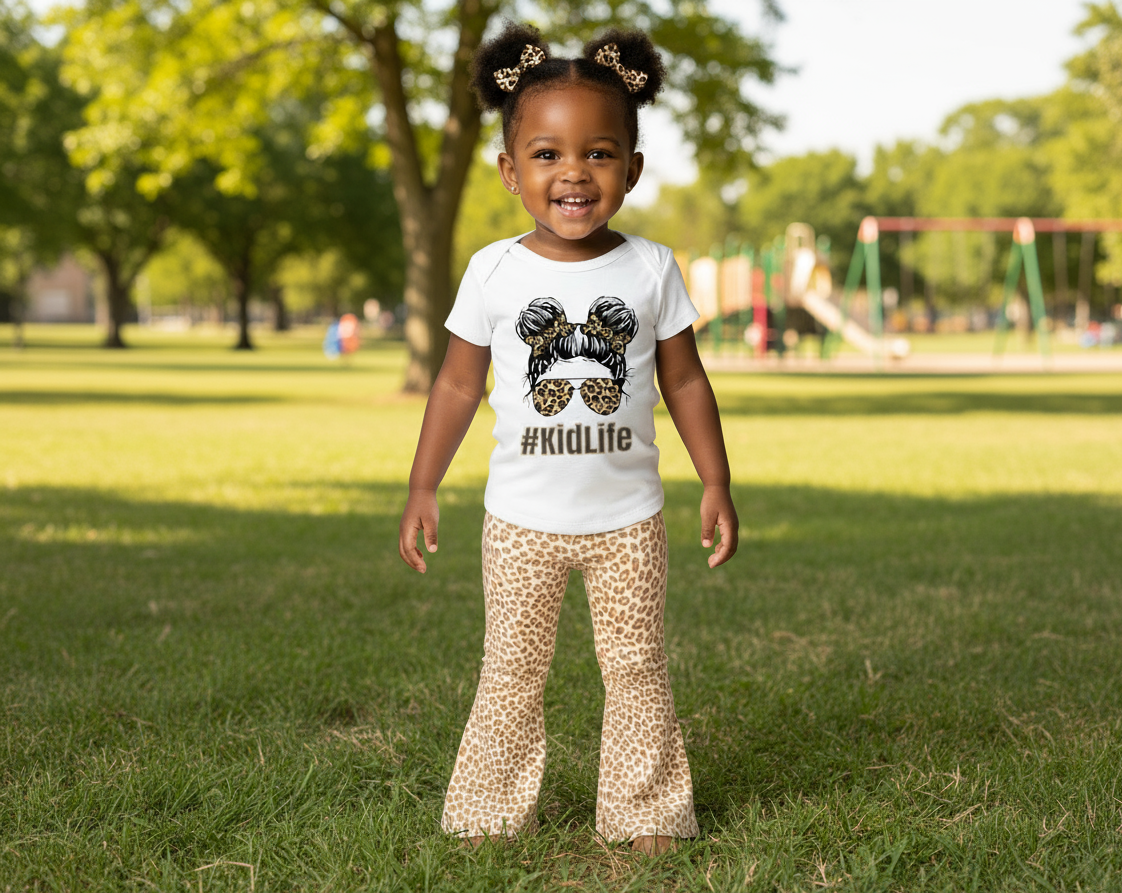 Cheetah Print Bell Bottom Outfit