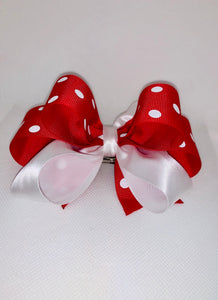 Red & White Loopy Hair Ribbon