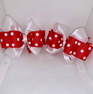 Red & White Loopy Hair Ribbon