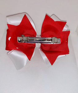 Red & White Loopy Hair Ribbon