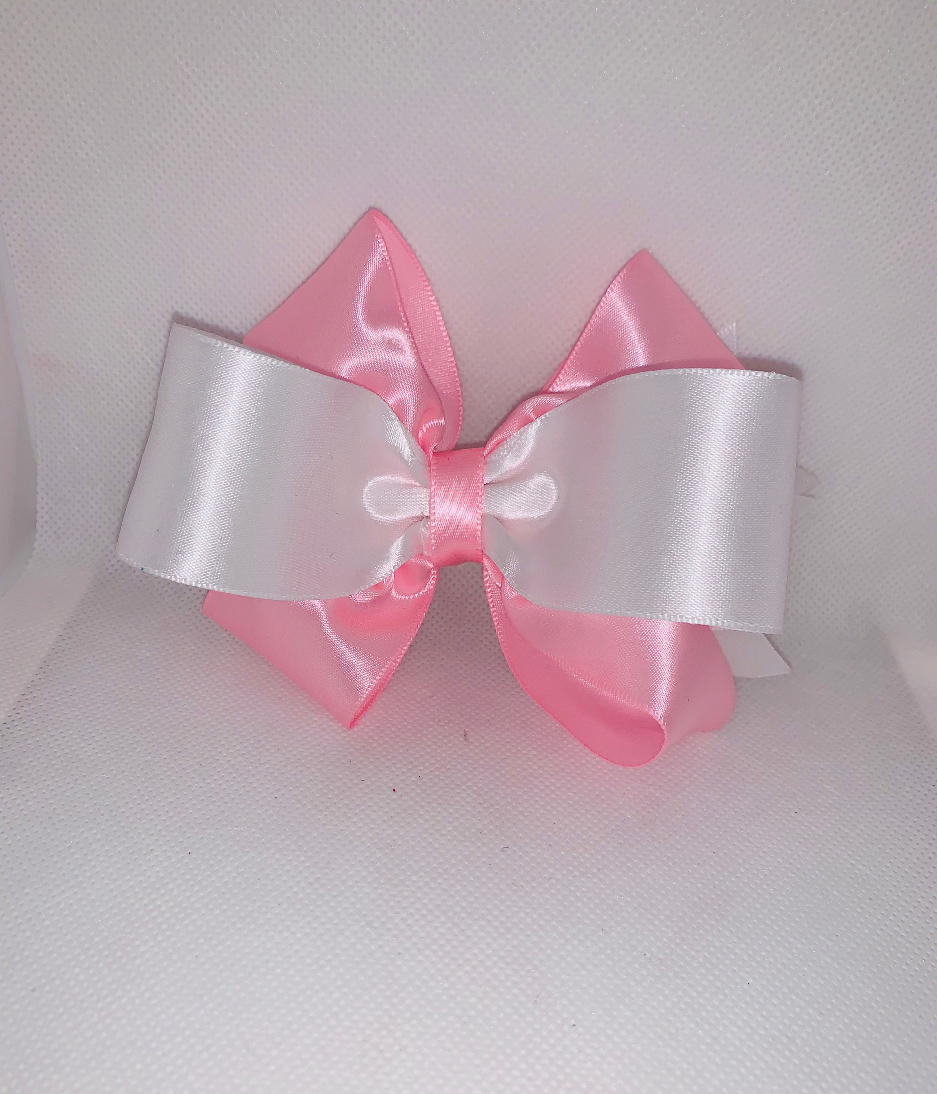 Pink & White Loopy Bow Hair Ribbon