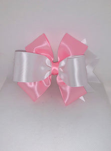 Pink & White Loopy Bow Hair Ribbon