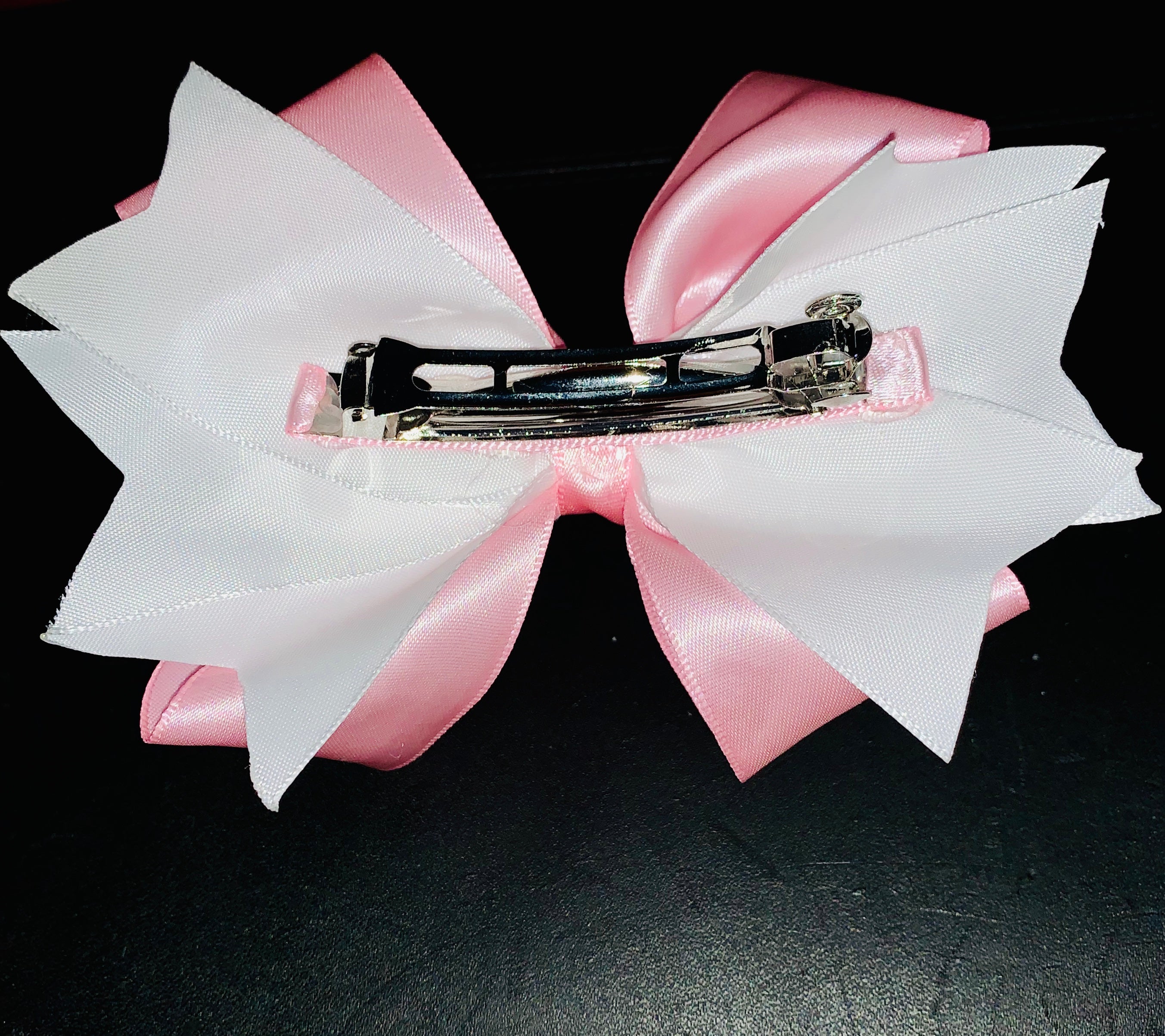 Pink & White Loopy Bow Hair Ribbon