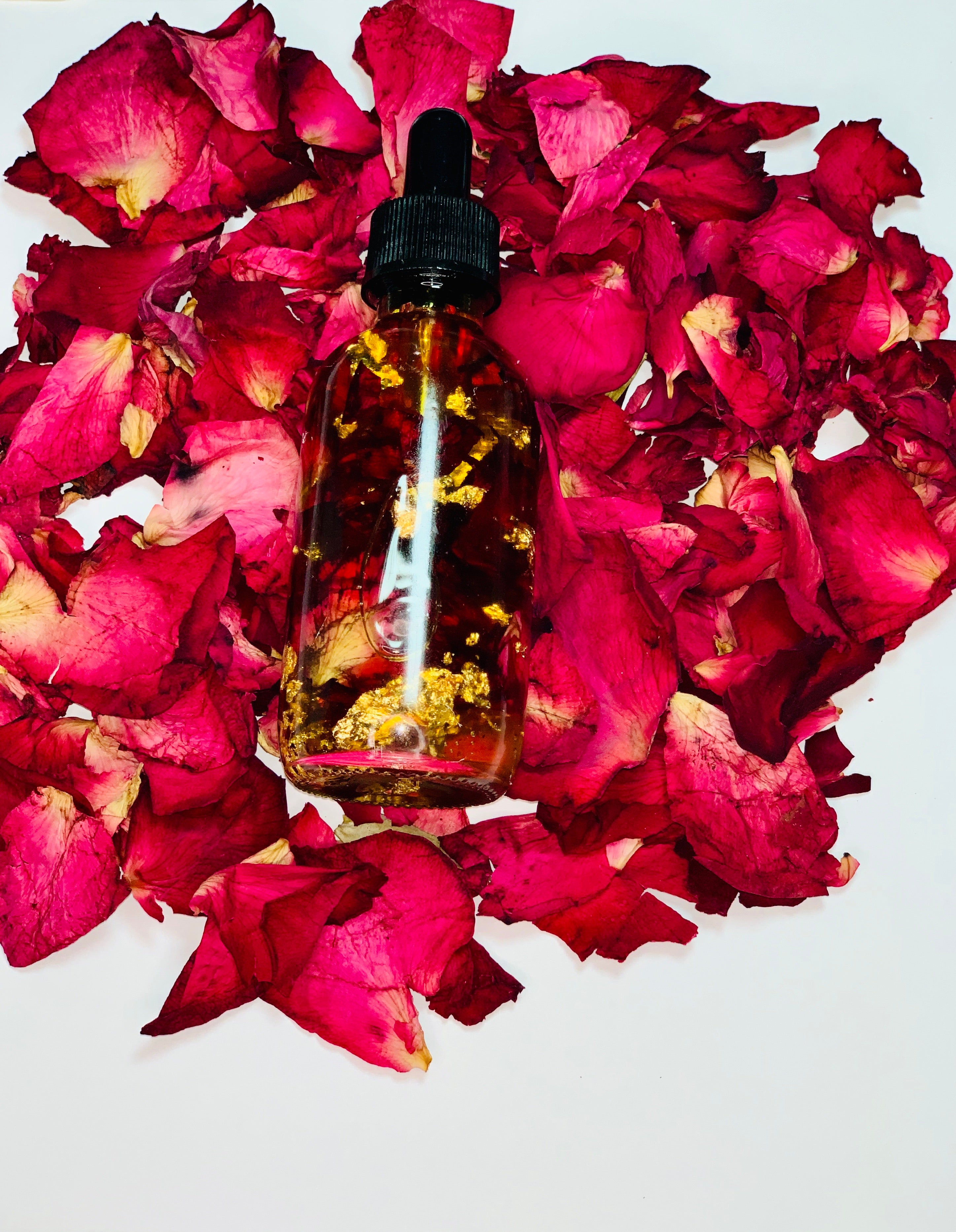 Rose Oil Face & Body Serum infused with Gold flakes