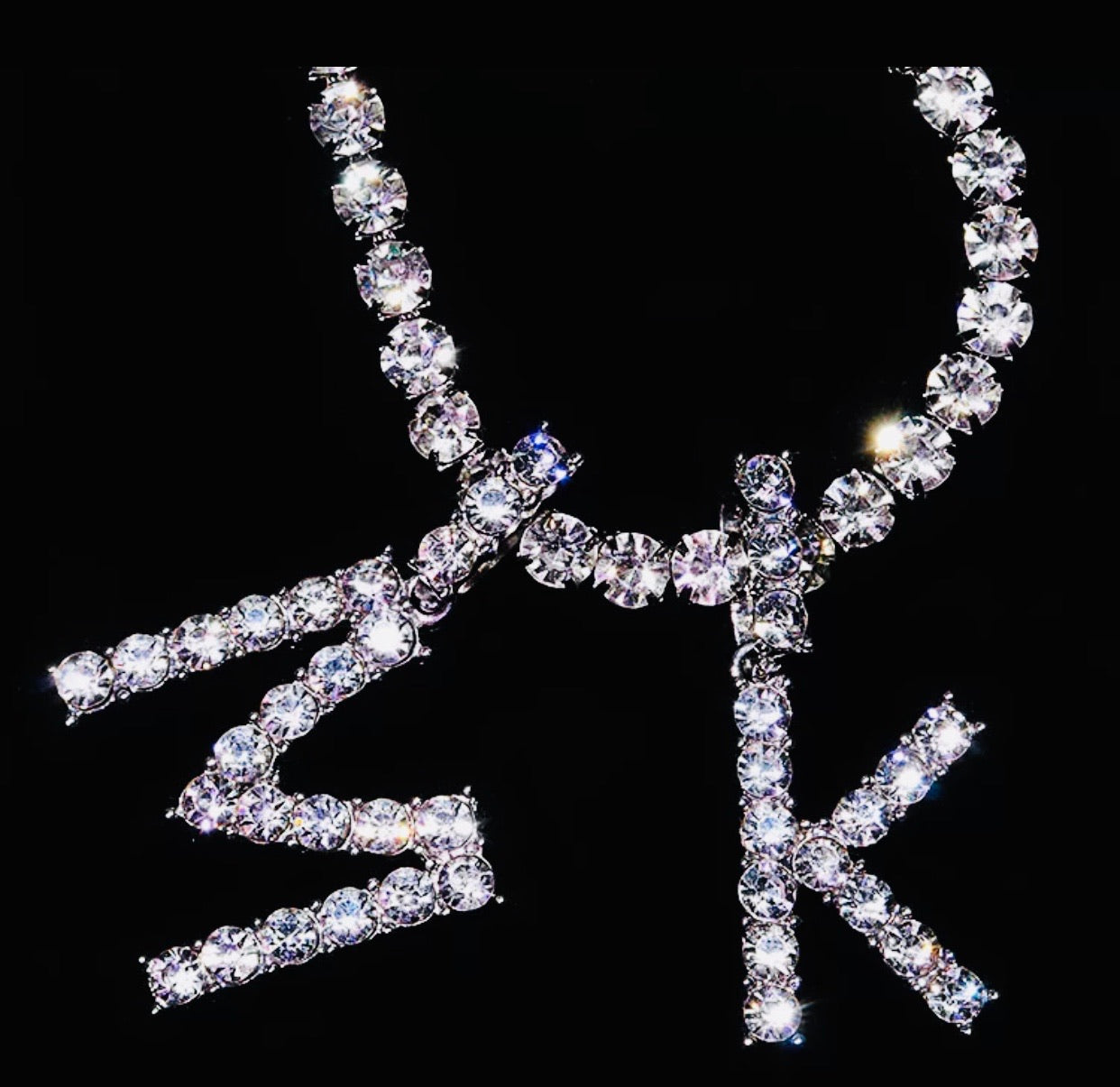 Iced Out Initial Necklace