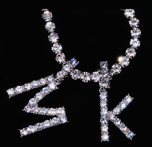 Iced Out Initial Necklace