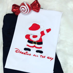 Kid’s Embroidered Dabbing Santa shirt