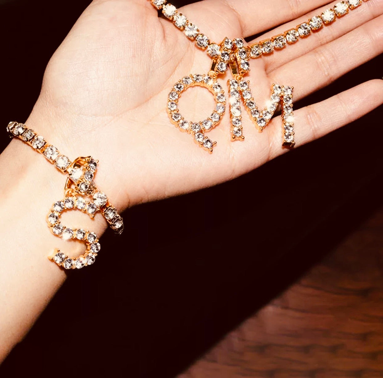 Iced Out Initial Necklace