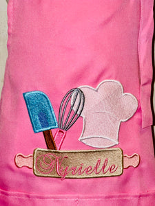 Personalized Gift |Child Apron & Hat Set with 2 Pockets for Boys or Girls | Kitchen Cooking |Baking gift