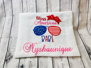 Girl’s Fourth of July 🇺🇸 Embroidered T-shirt