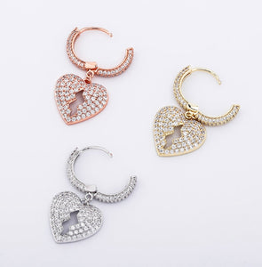 Iced Out Broken Heart Earrings