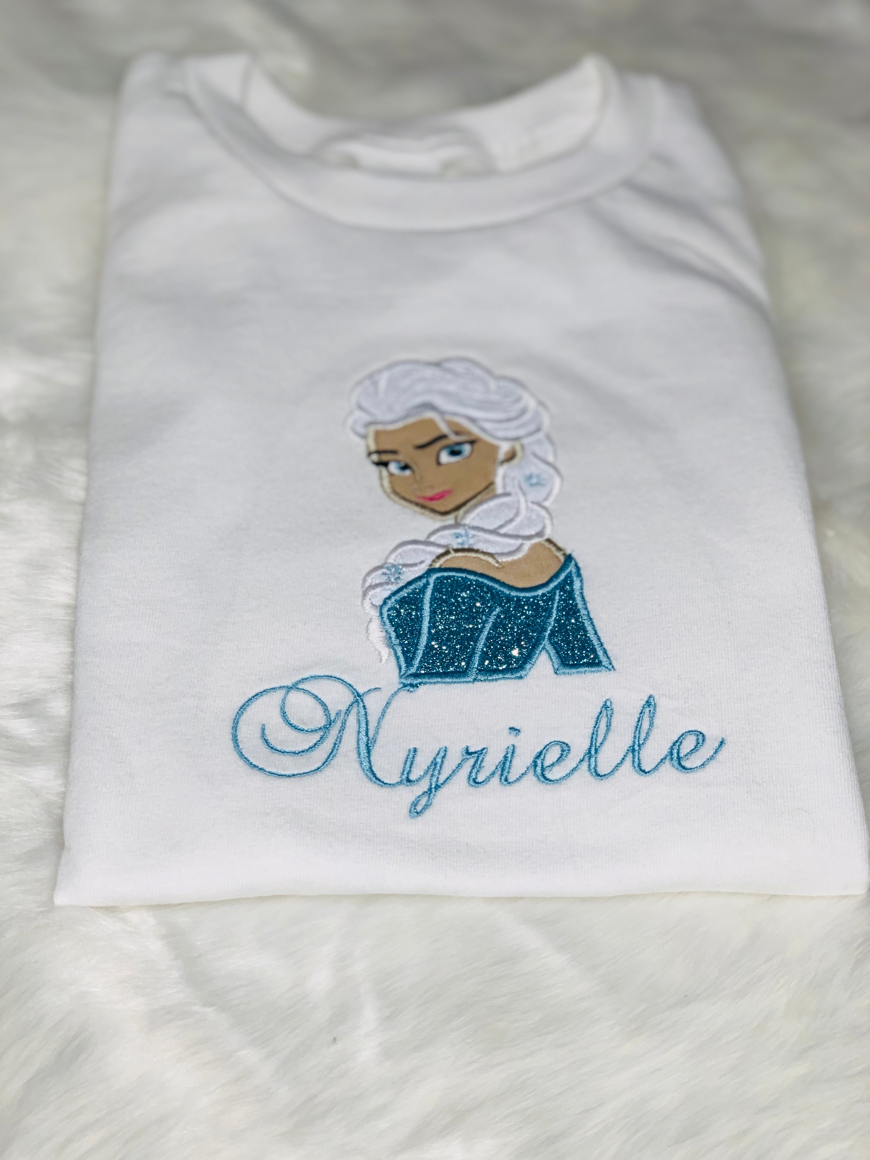 Princess Elsa Personalized Embroidered T-shirt