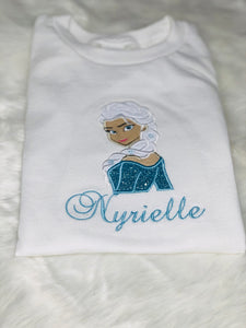 Princess Elsa Personalized Embroidered T-shirt