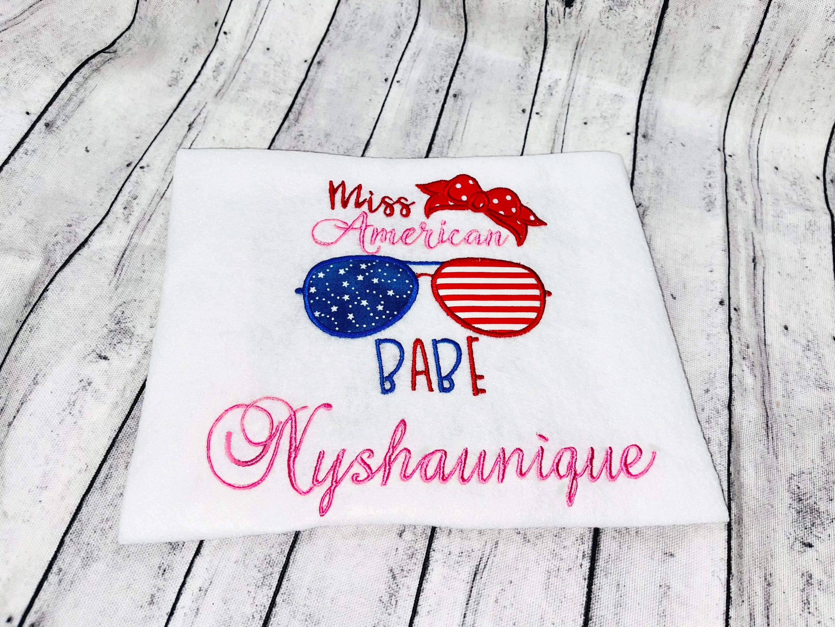 Girl’s Fourth of July 🇺🇸 Embroidered T-shirt