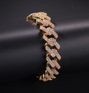 High quality CZ iced out Miami Cuban link bracelet