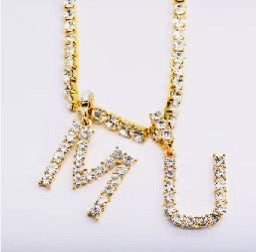 Iced Out Initial Necklace