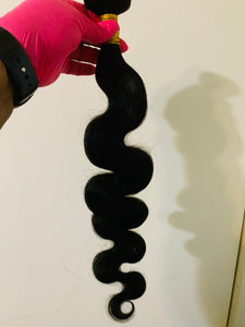 100%  Brazilian Virgin Human Hair (Body Wave ) 1B