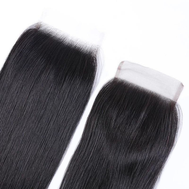 Brazilian (Straight) 4 x 4 Transparent Lace  Closure