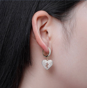 Iced Out Broken Heart Earrings