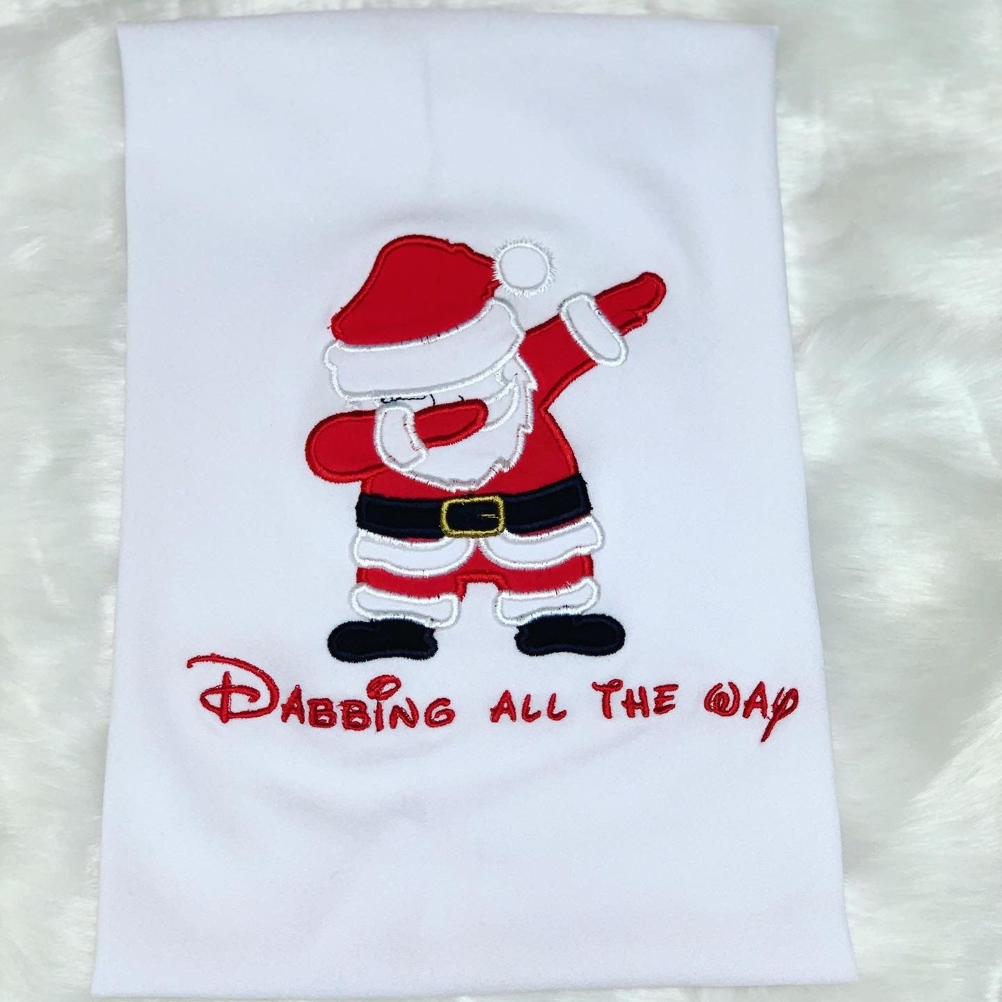 Kid’s Embroidered Dabbing Santa shirt