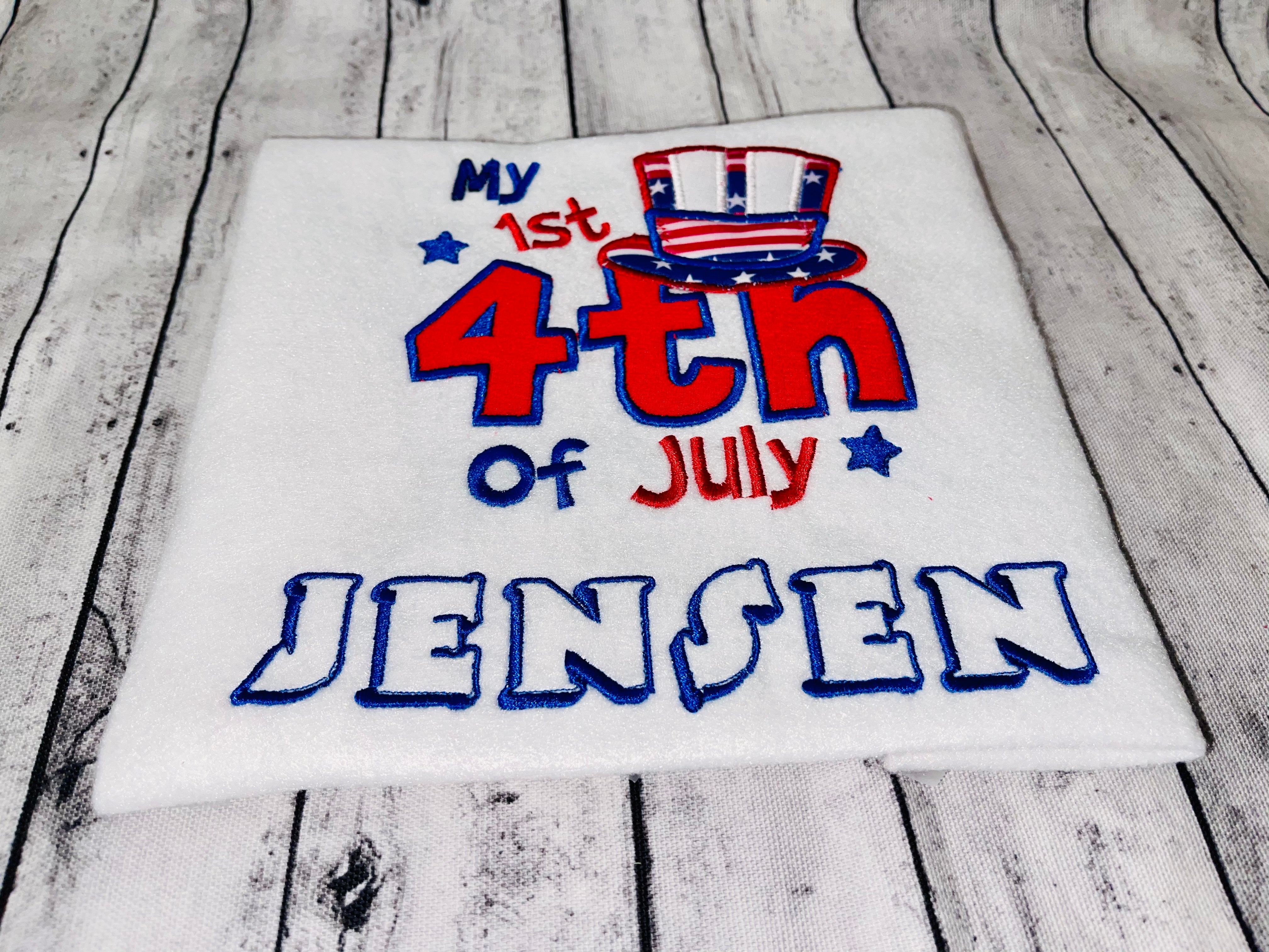 My 1st 4th of July Embroidered T-shirt