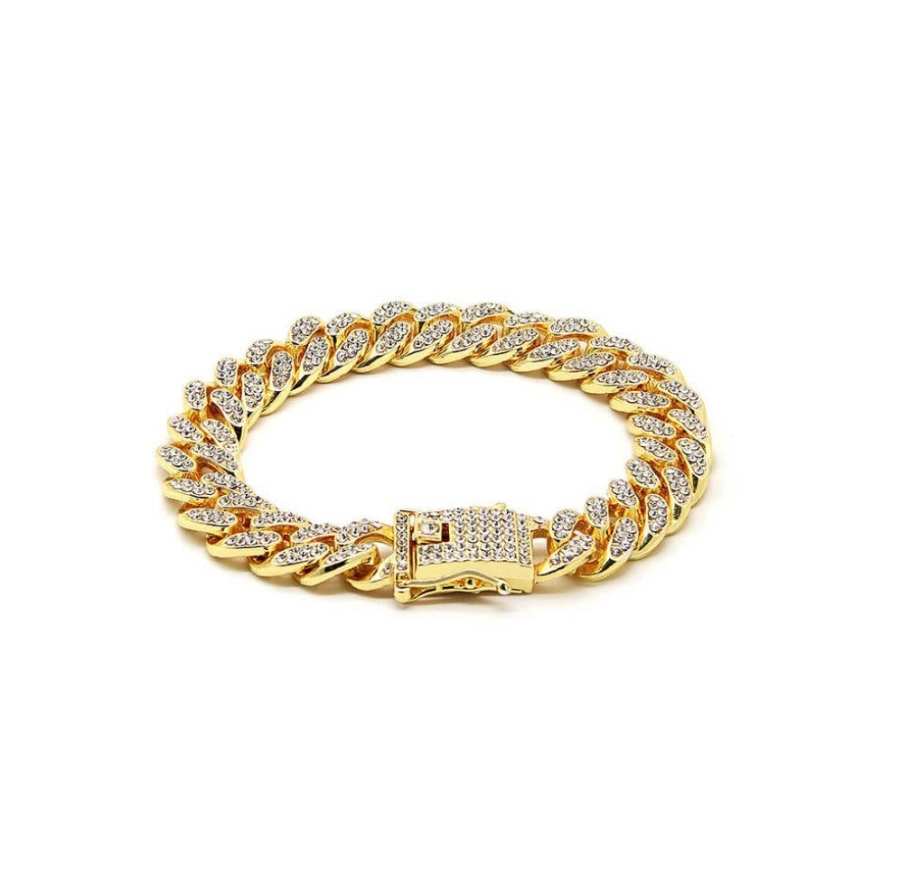 High quality CZ iced out Miami Cuban link bracelet