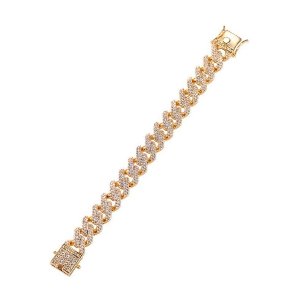 High quality CZ iced out Miami Cuban link bracelet