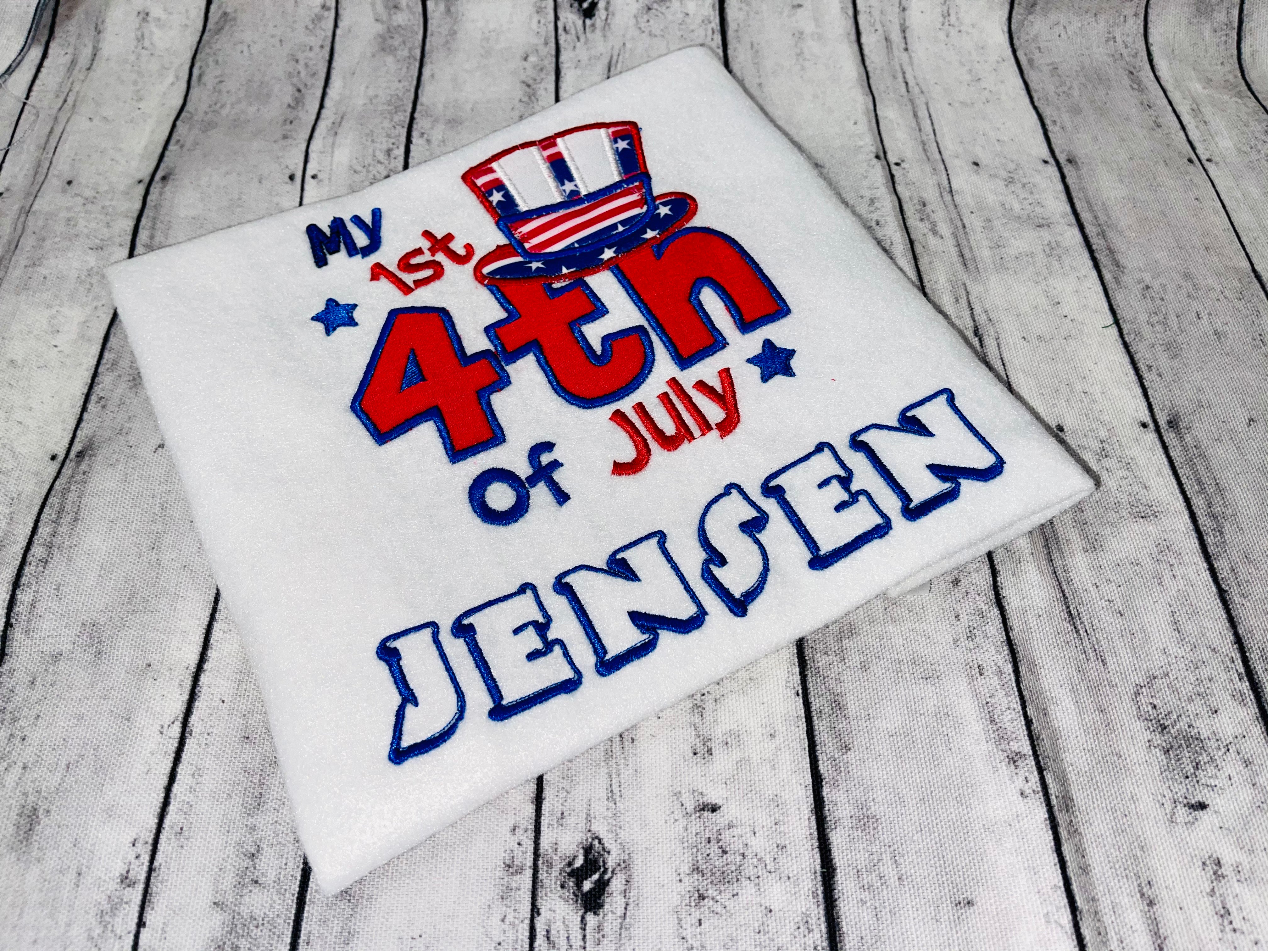 My 1st 4th of July Embroidered T-shirt