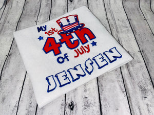 My 1st 4th of July Embroidered T-shirt