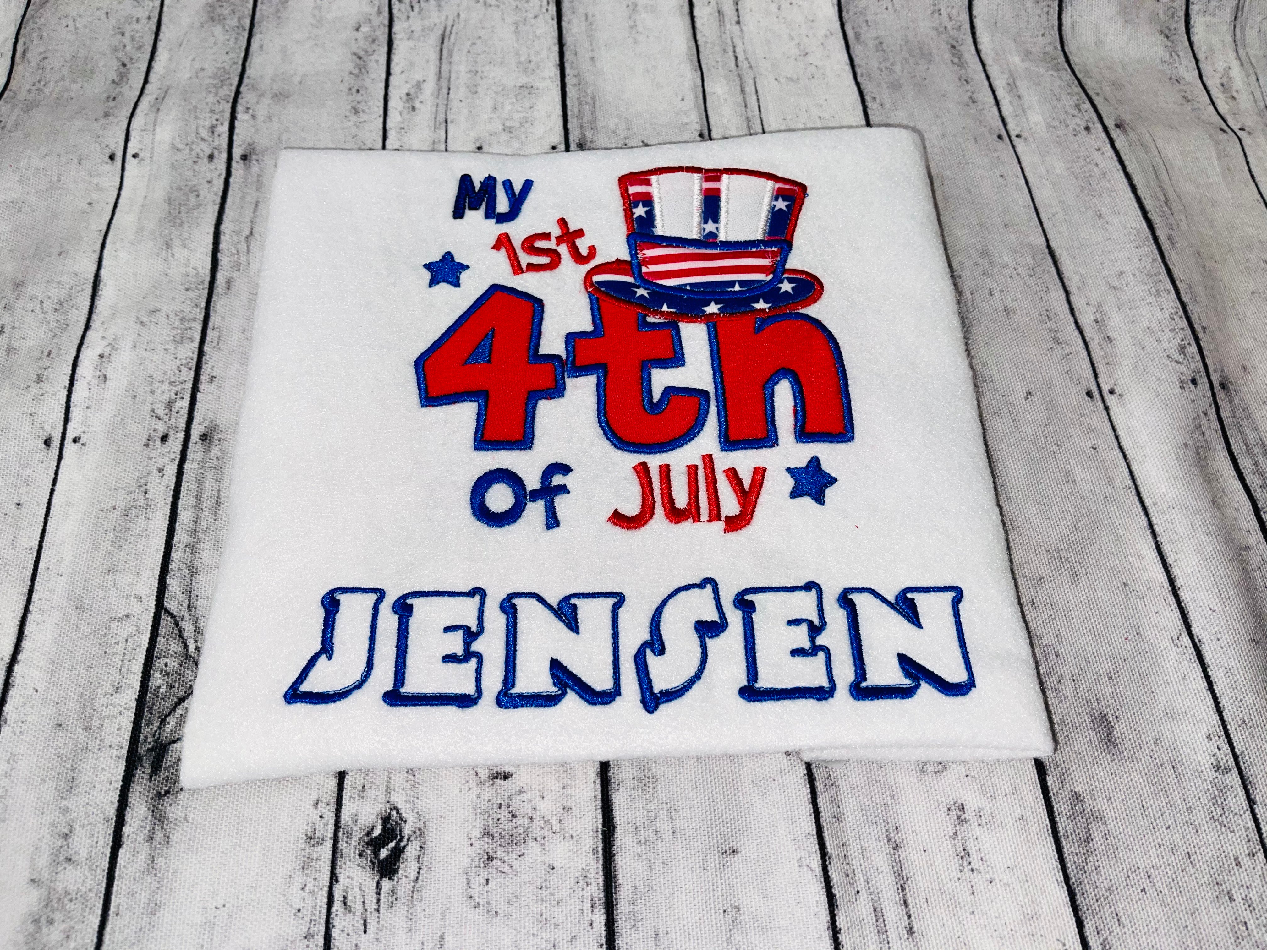 My 1st 4th of July Embroidered T-shirt