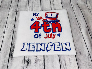 My 1st 4th of July Embroidered T-shirt