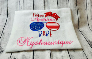 Girl’s Fourth of July 🇺🇸 Embroidered T-shirt