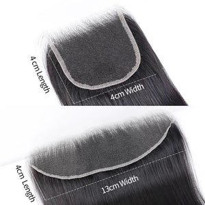 Brazilian (Straight) 4 x 4 Transparent Lace  Closure