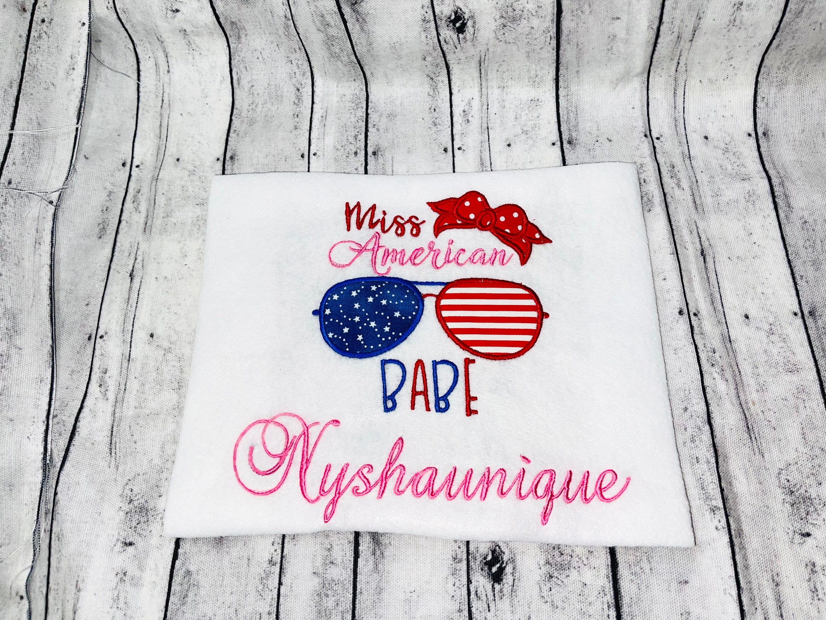Girl’s Fourth of July 🇺🇸 Embroidered T-shirt