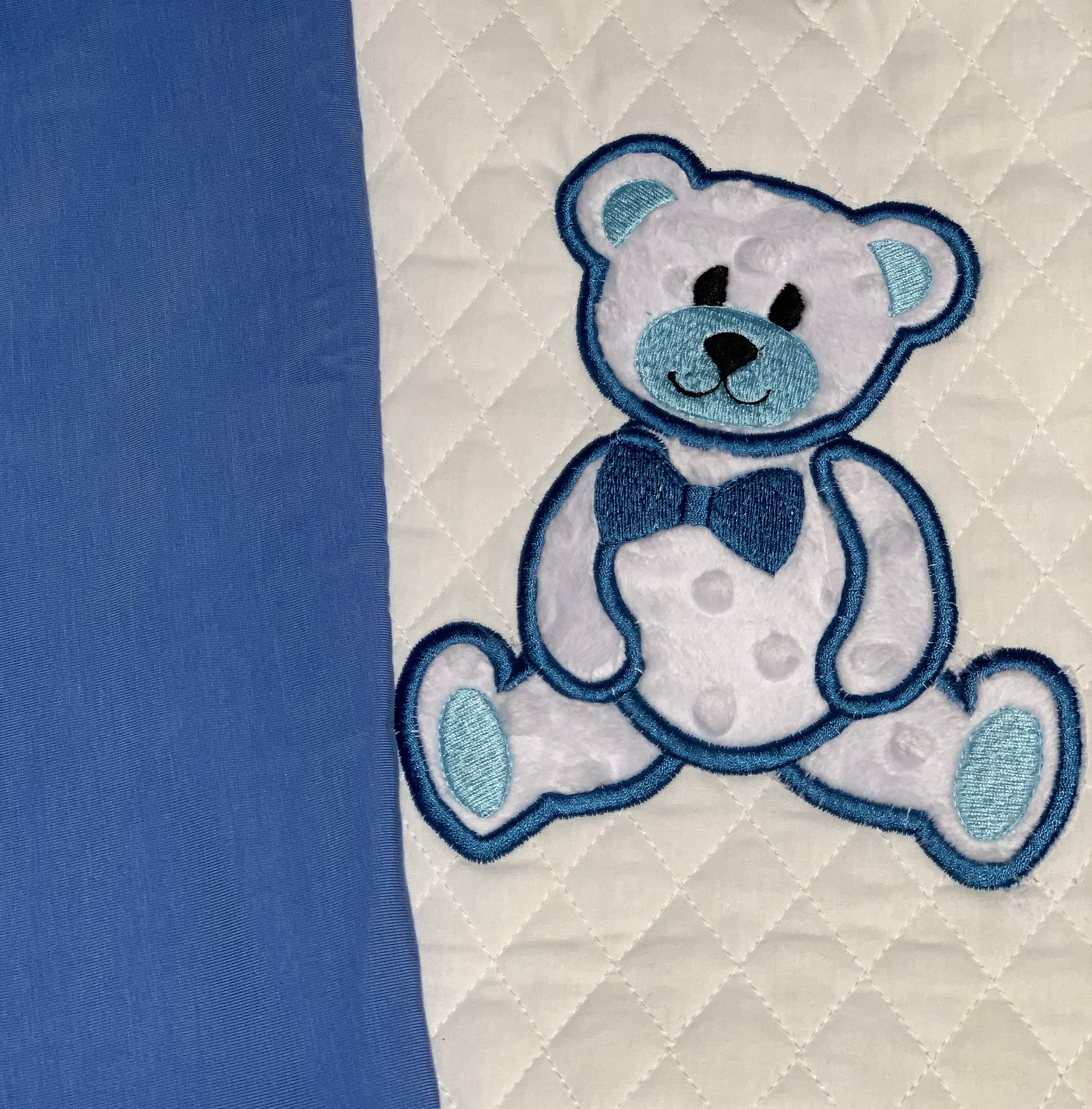 Teddy Bear Embroidered Baby Blanket With Personalized Name And Birthdate /Boys Baby Blanket For Babyshower Gift/Embroidered Minky Blanket