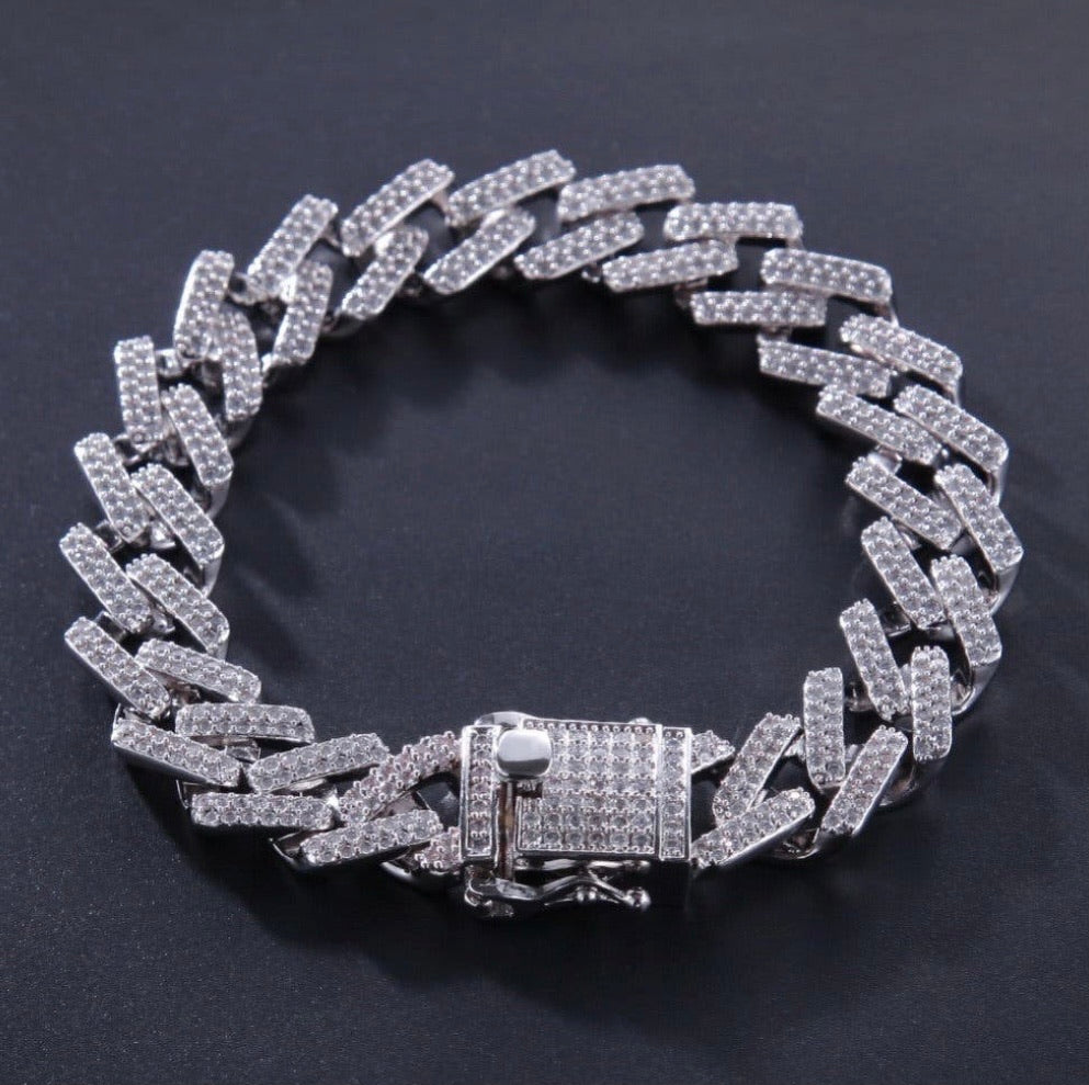 High quality CZ iced out Miami Cuban link bracelet