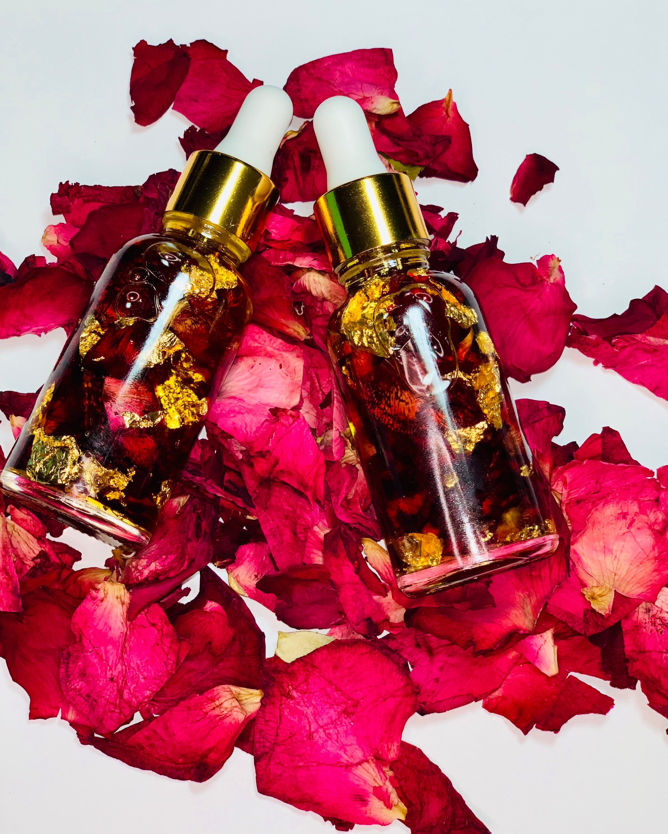 Rose Oil Face & Body Serum infused with Gold flakes
