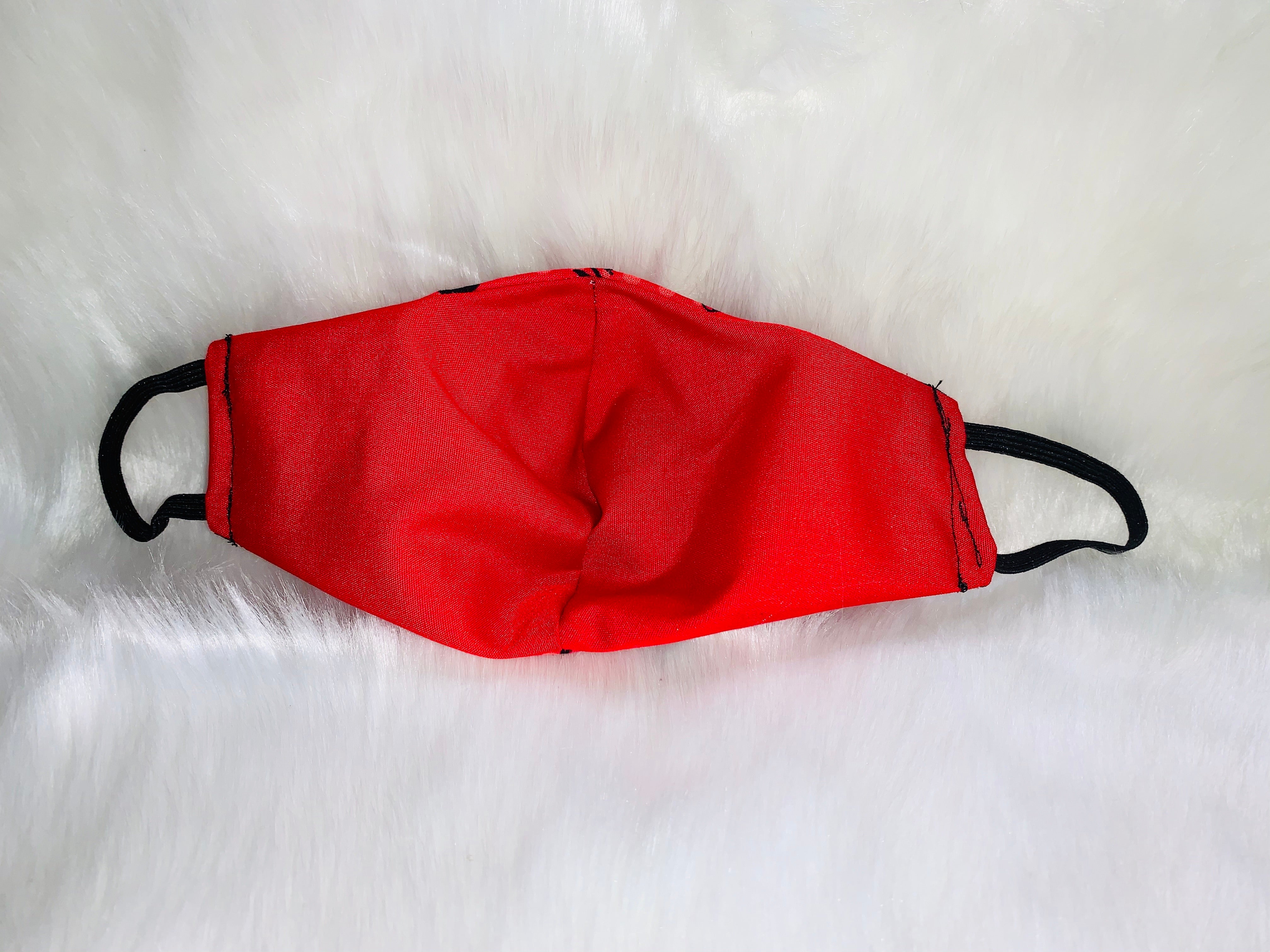Kids Red & Black Face Mask