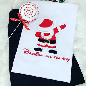 Kid’s Embroidered Dabbing Santa shirt